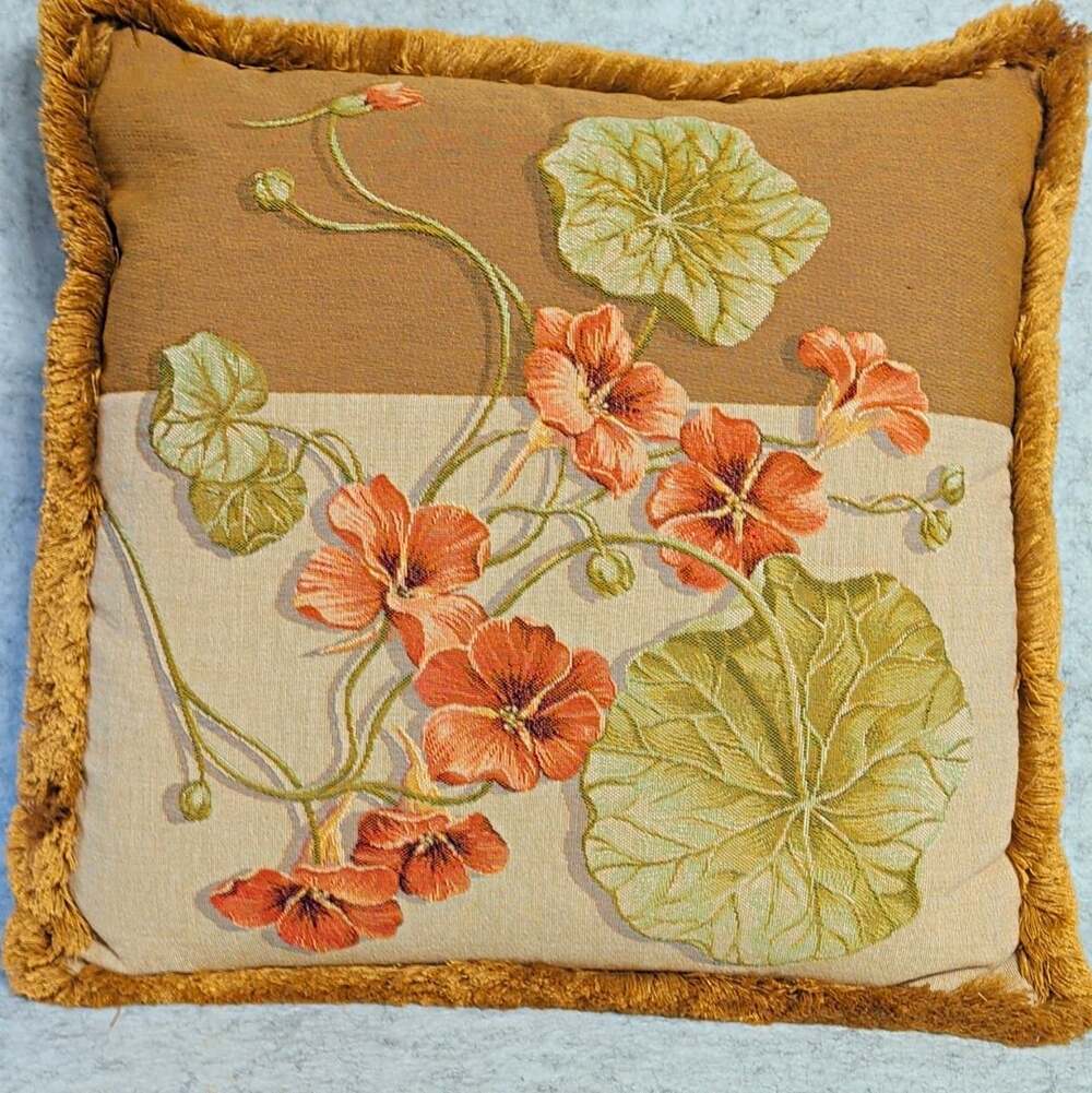 Iosis Paris Floral Tapestry Cushion Yves Delorme Luxury French Pillow Down Fill